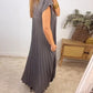 ✨💕【M-3XL】Rochie plisată pentru femei în culoare solidă👗-15