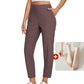Pantaloni cu talie înaltă și buzunare cu fermoar – model care modelează abdomenul și material elastic, respirabil