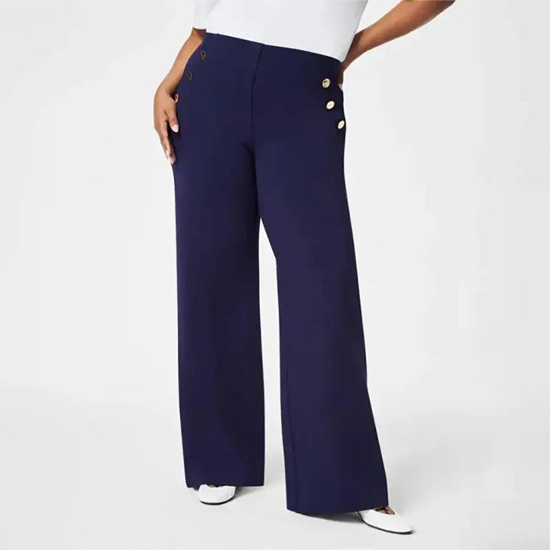 👖Trei lungimi disponibile🔥Pantaloni largi cu nasturi, cu talie elastică și efect de modelare a abdomenului-7