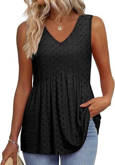 💖Comandați acum și economisiți instantaneu 40%✨Bluze elegante fără mâneci, cu decolteu în V, pentru femei-2