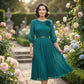 🔥Noutăți cu 48% reducere💥Rochie midi plisată cu mâneci 3/4 și curea, pentru femei