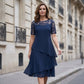 👗 Rochie Midi în Linie A, cu Stratificare din Tul, pentru Femei