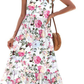 💃 Fustă casual de vară pentru femei, fără mâneci, cu imprimeu floral, decolteu pătrat și volane suprapuse