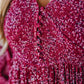 Ofertă specială de astăzi 49% reducere-💃Rochie lungă pentru femei, cu talie smocată, din rayon floral, căptușită-4