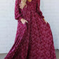 Ofertă specială de astăzi 49% reducere-💃Rochie lungă pentru femei, cu talie smocată, din rayon floral, căptușită-2