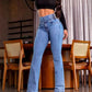 🎁Noutăți 2026 50% REDUCERE👖Blugi evazați elastici cu talie înaltă-3