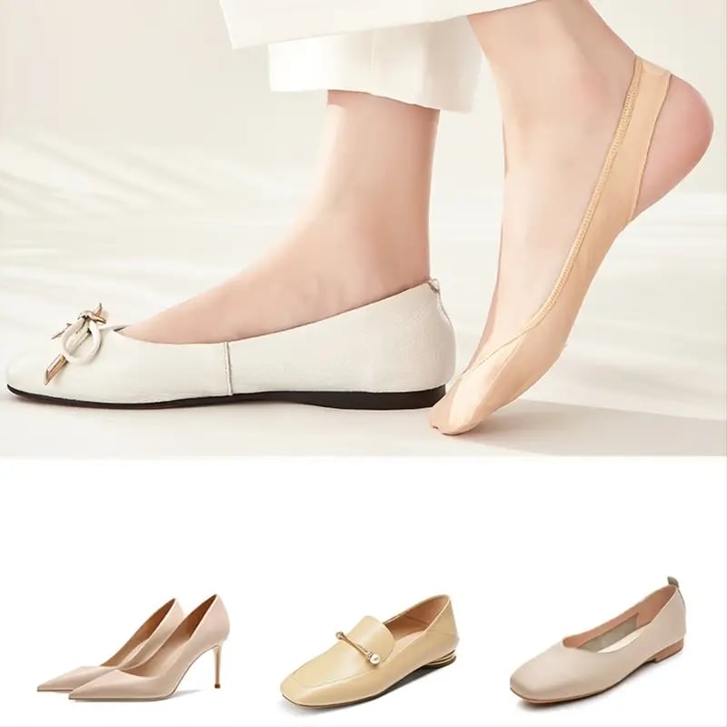 👠Cumpără 1 pereche și primești 4 perechi👠Șosete invizibile antiderapante din silicon-3