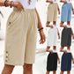 Pantaloni capri casual pentru femei, cu talie elastică și confortabili