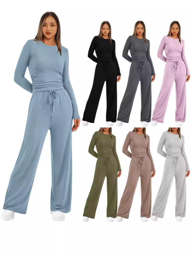 🔥ULTIMA ZI 50% REDUCERE👚2026 Set pantaloni largi cu mâneci lungi pentru femei, pentru ținute casual 💕-1