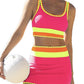 🔥🎁Noutate: 50 % REDUCERE🔥🌼 Set de bikini sportiv din nylon în trei piese, cu blocuri de culori – talie înaltă cu efect de slăbire a abdomenului 👙-10