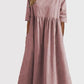 【S-5XL】👗Rochie din bumbac cu decolteu rotund și buzunare-11