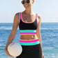 🔥🎁Noutate: 50 % REDUCERE🔥🌼 Set de bikini sportiv din nylon în trei piese, cu blocuri de culori – talie înaltă cu efect de slăbire a abdomenului 👙-3