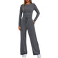 🔥ULTIMA ZI 50% REDUCERE👚2026 Set pantaloni largi cu mâneci lungi pentru femei, pentru ținute casual 💕-8