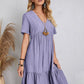 😍【S-3XL】👗Rochie lungă casual cu mânecă scurtă-4