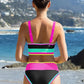 🔥🎁Noutate: 50 % REDUCERE🔥🌼 Set de bikini sportiv din nylon în trei piese, cu blocuri de culori – talie înaltă cu efect de slăbire a abdomenului 👙-5