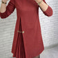 💝Reduceri de Anul Nou 50% OFF💝Rochie elegantă cu mâneci lungi și pliuri-15