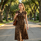 Rochie elegantă pentru femei cu imprimeu leopard și guler răsfrânt🐆👗