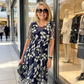 Rochie de seară pentru femei, cu croială în formă de A și imprimeu floral👗