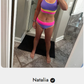 🔥🎁Noutate: 50 % REDUCERE🔥🌼 Set de bikini sportiv din nylon în trei piese, cu blocuri de culori – talie înaltă cu efect de slăbire a abdomenului 👙-17