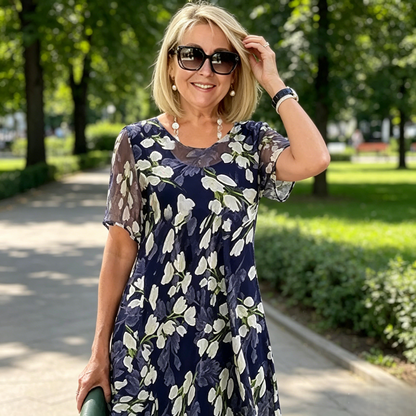 Rochie de seară pentru femei, cu croială în formă de A și imprimeu floral👗