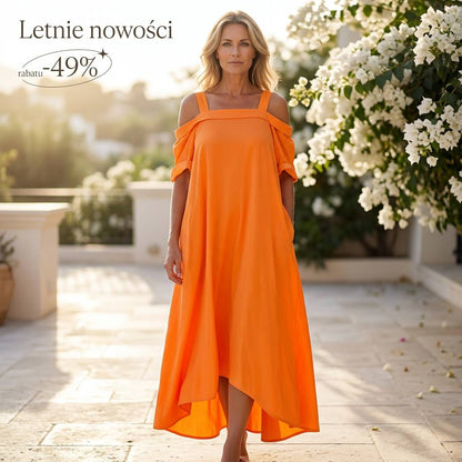 🌈 Rochie maxi pentru femei, cu umerii descoperiți