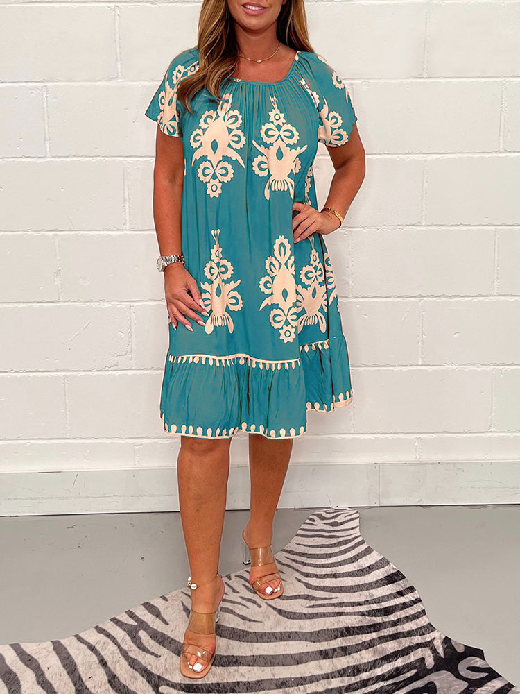 💃Rochie Elegantă cu Imprimeu Floral - Stil și Confort în Fiecare Detaliu-5