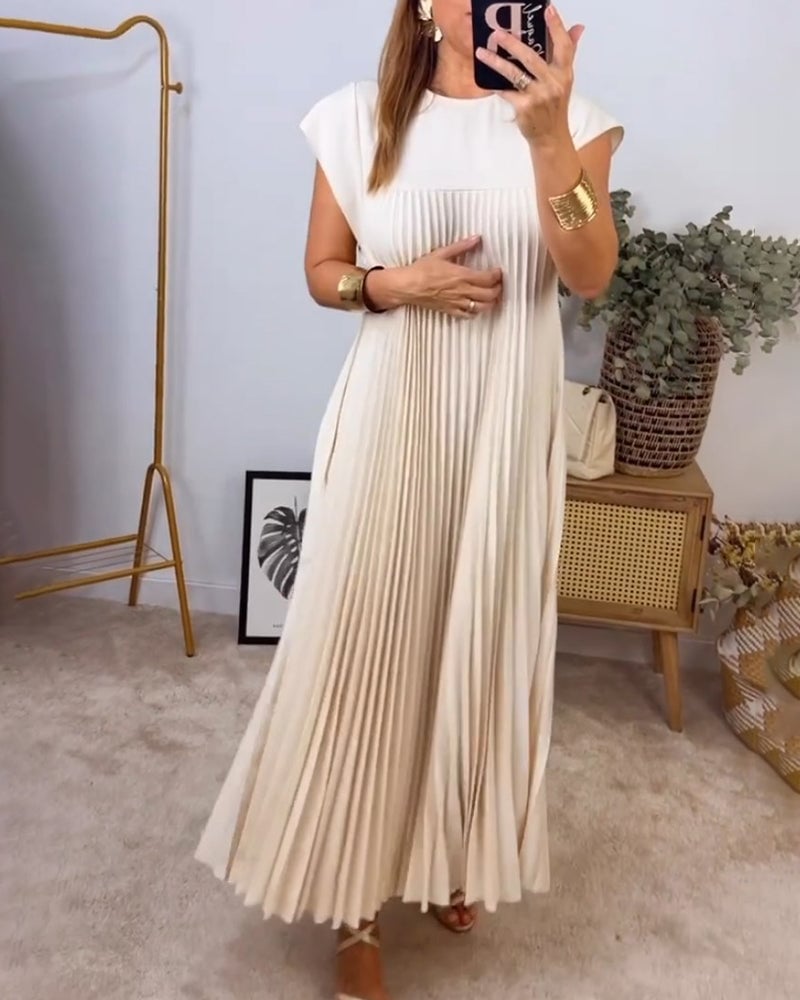 ✨💕【M-3XL】Rochie plisată pentru femei în culoare solidă👗-8