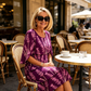 Rochie midi elegantă, în straturi, cu imprimeu floral