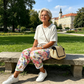 Pantaloni casual pentru femei cu imprimeu floral și cordon de strângere