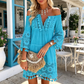 👗Rochie largă din bumbac și in, brodată, pentru femei🌸