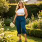 Pantaloni capri casual pentru femei, cu talie elastică