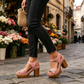 Sandale cu toc gros pentru femei, platformă 👠