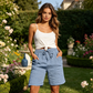 Pantaloni scurți casual pentru femei, cu talie elastică