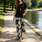 🏆HOT SALE 45% OFF🔥Women's Casual Floral Print Wide Leg Trousers and Short Sleeve Top Set