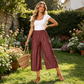 Pantaloni capri de vară cu croi larg pentru femei