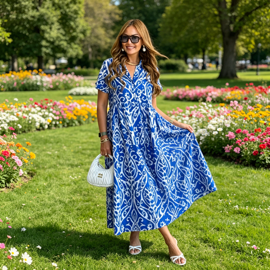 ⏰Ofertă specială limitată💃Rochie lungă casual pentru femei, cu imprimeu și croi în A