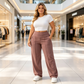 Pantaloni din crep plisați