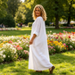 Rochie maxi lejeră din bumbac și in, pentru femei