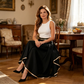 🎉Oferte speciale de sărbători❤️Pantaloni eleganti, cu talie largă și croială lejeră, cu ornamente aurii