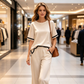 👚🌟 Set format din top tricotat și pantaloni largi🔥😍