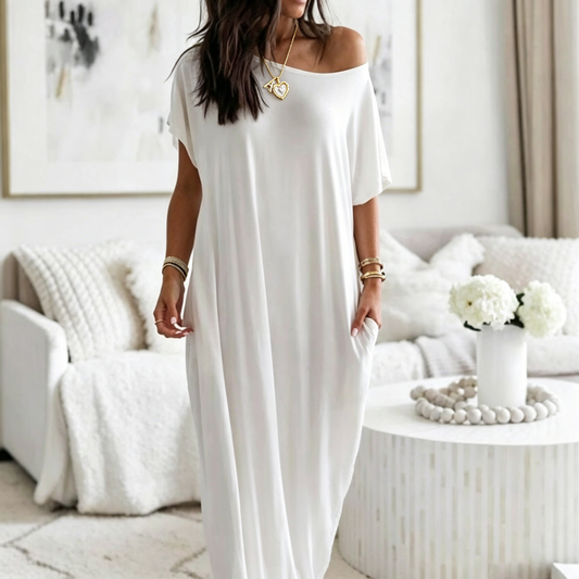 O rochie maxi ușoară, cu mâneci lungi și buzunare – perfectă pentru vară și călătorii 🌿