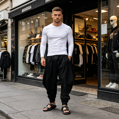 👖  Pantaloni largi de vară pentru bărbați, model harem