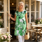 👗Rochie lejeră, lungime până la genunchi, cu imprimeu fluturi