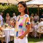 Tricou Henley pentru femei cu imprimeu abstract colorat