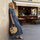 👗🌟Rochie nouă din denim cu aspect uzat și multe nasturiRochie nouă din denim cu aspect uzat și multe nasturi🌸-11
