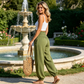 Pantaloni harem pentru femei, cu talie înaltă și smocuri