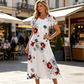 👗✨ ROCHIE ELEGANTĂ PENTRU FEMEI, CU DECOLTEU ROTUND ȘI IMPRIMAT