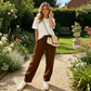 Pantaloni casual pentru femei, cu talie elastică