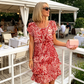 Rochie versatilă și elegantă, cu imprimeu colorat în stil leopard și paiete
