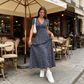 Rochie maxi casual cu decolteu V cu model floral pentru femei